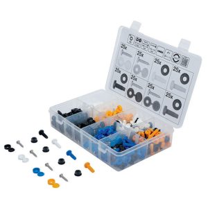 Viti, dadi e cappucci in plastica assortimento da 400 pz.
